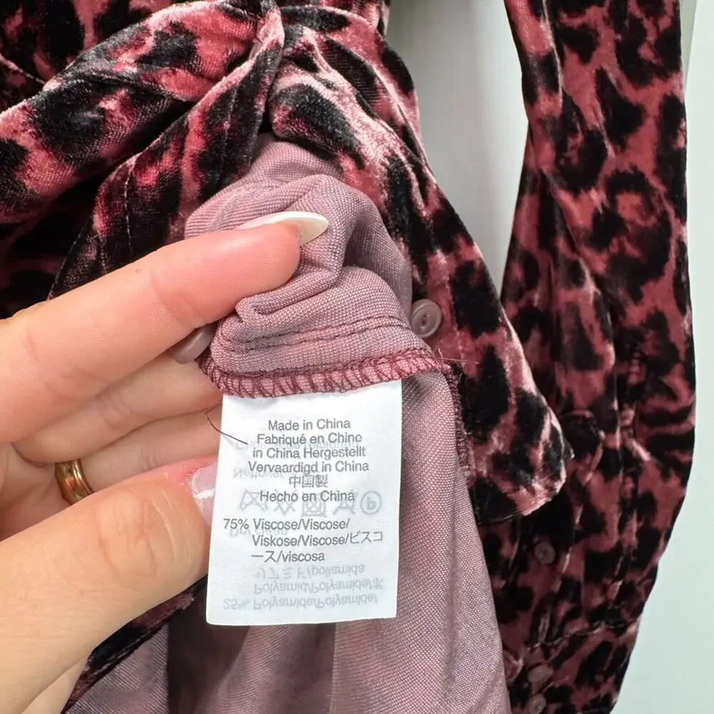 J.CREW Classic-fit Shirt In Drapey Velvet Leopard Print Pink Black J9279 00P